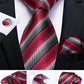 Designer Wedding Men's Tie Red  Solid Striped Paisley Neckties For Men Business Hanky Cufflinks Tie Set The Clothing Company Sydney