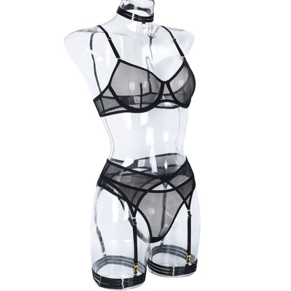 4 Piece Lingerie Underwear Bra Garters Brief Sets Transparent Lace Seamless Panties Set The Clothing Company Sydney
