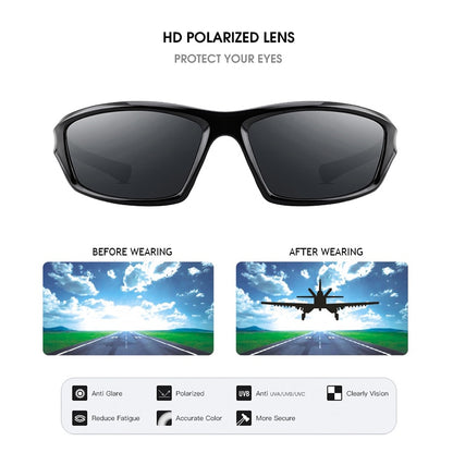 Sports Polarized Sunglasses For Men and Women Fashion Plastic Outdoor Sun Glasses Black Shades Goggle UV400 The Clothing Company Sydney