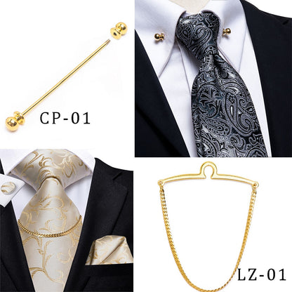 3 Piece Business Classic Blue Black Striped Solid Neck Tie Necktie Pocket Square Cufflinks Wedding Party Silk Tie Set The Clothing Company Sydney