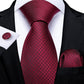 Designer Wedding Men's Tie Red  Solid Striped Paisley Neckties For Men Business Hanky Cufflinks Tie Set The Clothing Company Sydney