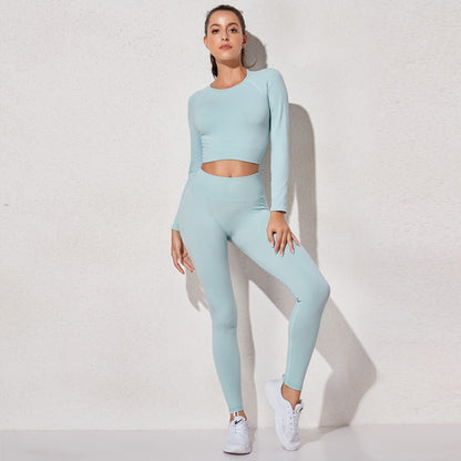 2 Piece High Waist Sports Legging Gym Women's sportswear Seamless Fitness Yoga Suit High Stretchy Workout Padded Sports Bra Leggings Set The Clothing Company Sydney