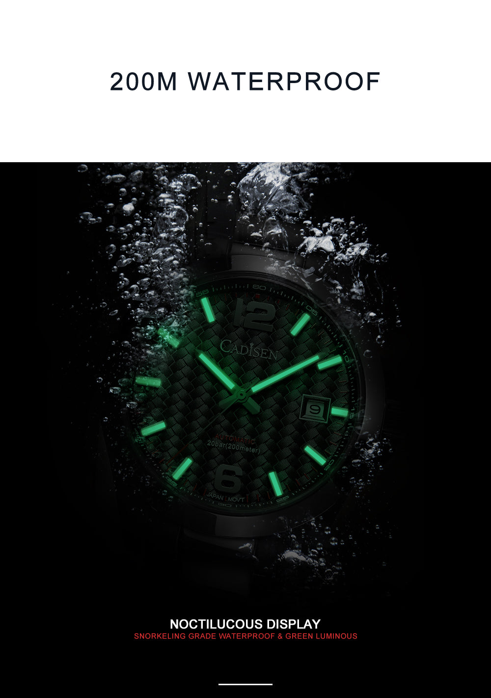 Cadisen New 39mm Men's Automatic Mechanical Watch Classic Retro 200m Waterproof Business Sports MIYOTA 8215 Watches The Clothing Company Sydney