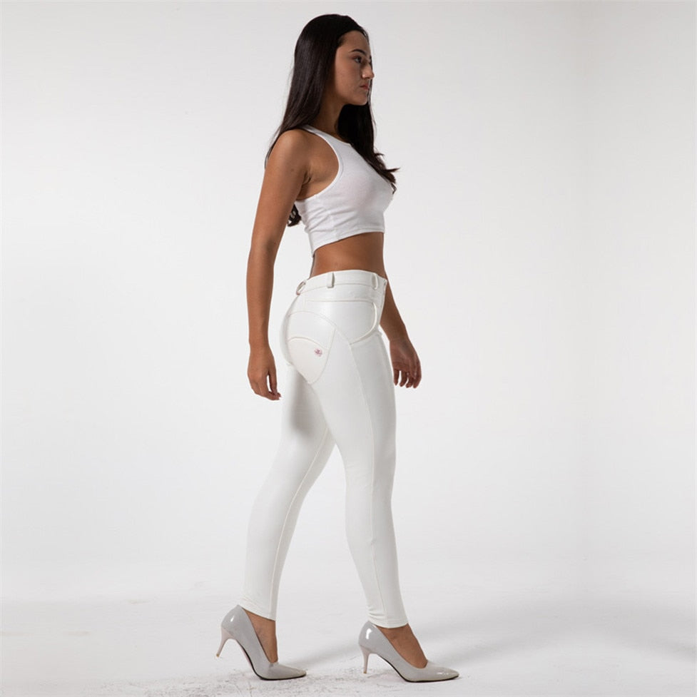 Faux Leather Leggings White Fleece Lined Jeggings Ladies Winter Women's Warm Push Up  Casual Pants The Clothing Company Sydney