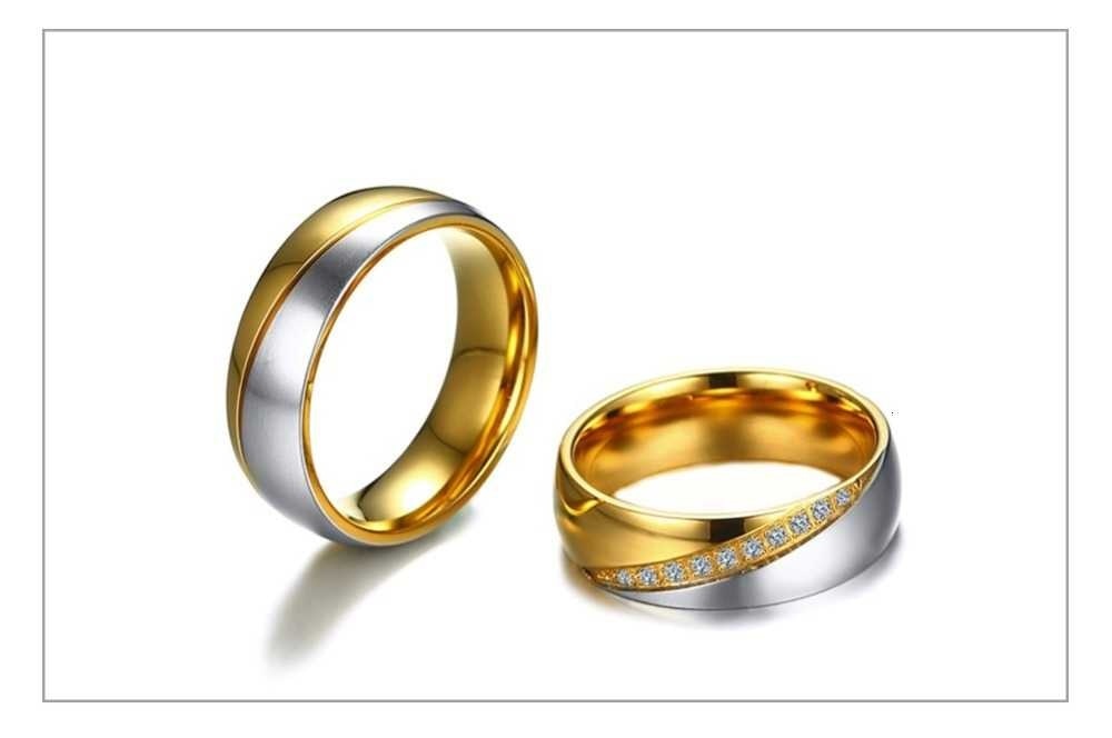 Temperament Wedding Rings For Women Men CZ Stones Stainless Steel Engagement Band Anniversary Personalized Gift Jewellery The Clothing Company Sydney