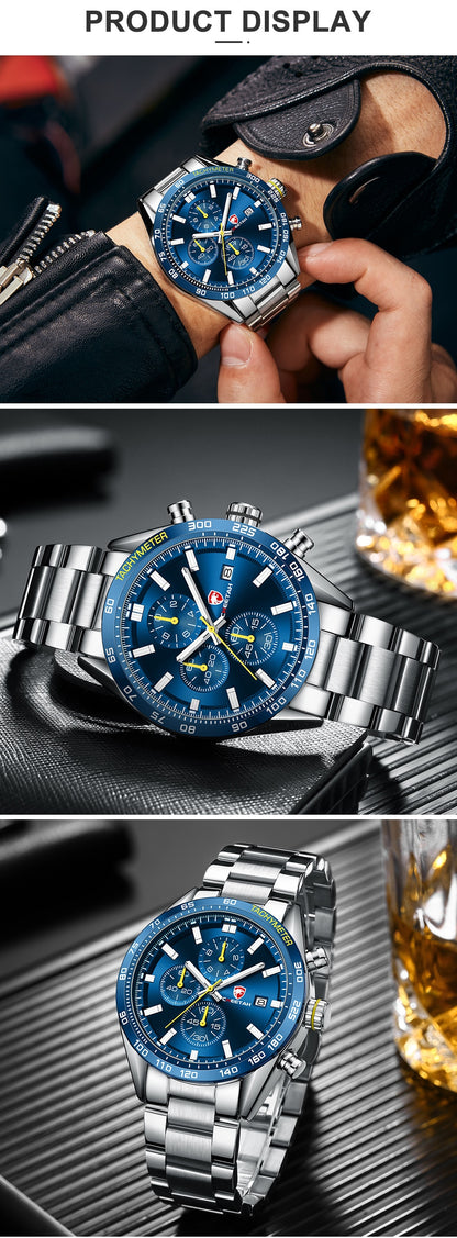 CHEETAH Men's Top Luxury Brand Stainless Steel Business Quartz Watches Chronograph Casual Sport Wrist Watches for Men The Clothing Company Sydney