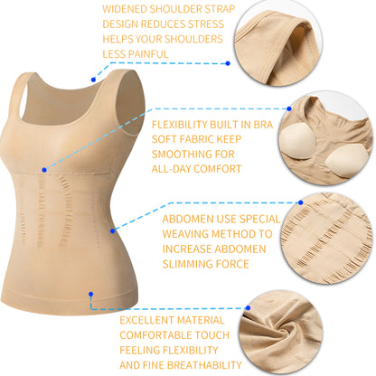 Women's Padded Shapewear Camisole Body Shaper Compression Shirt With Pads Waist Trainer Tummy Control Tank Tops Seamless Corset The Clothing Company Sydney
