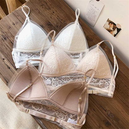 Backless Bra Triangular Women's U-Shape Beauty Back Lingerie Dot Mesh Thin Soft Seamless Bralette Underwear The Clothing Company Sydney