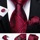 Designer Wedding Men's Tie Red  Solid Striped Paisley Neckties For Men Business Hanky Cufflinks Tie Set The Clothing Company Sydney