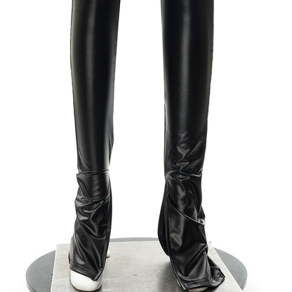 Ladies PU Leather Cut Out Pencil Pants Skinny Trousers Streetwear Bottom Punk Pants Split Fashion Party Pants The Clothing Company Sydney