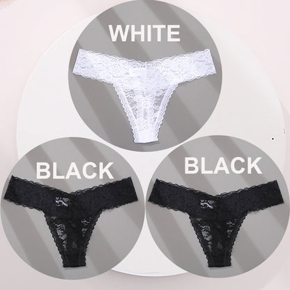 3 pack G-string Thong Panties Lace Floral Underwear Transparent Underpants Lingerie Briefs The Clothing Company Sydney