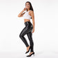 Melody Black Pleather Pants Womens Heat Fleece Lined Leggings Pu Skinny Push Up Trousers The Clothing Company Sydney