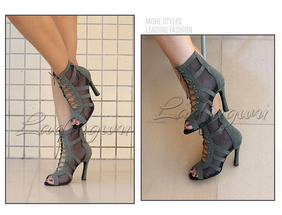 Army Green Suede Latin Dance Boots Ladies Salsa Tango Indoor Sports Ballroom Dance Shoes The Clothing Company Sydney