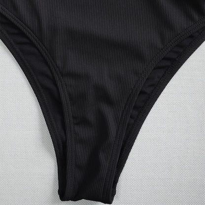 High Waist Swimwear Chain Swimsuit Bandeau 2 Piece Sports Bathing Suit Ribbed Set The Clothing Company Sydney