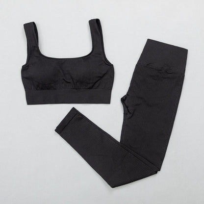 2 Piece High Waist Sports Legging Gym Women's sportswear Seamless Fitness Yoga Suit High Stretchy Workout Padded Sports Bra Leggings Set The Clothing Company Sydney