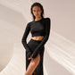 2 Piece Sweater Cropped Top Midi Skirt Matching Set Outfits Button Up Split Skirt Set The Clothing Company Sydney