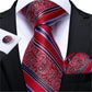 Designer Wedding Men's Tie Red  Solid Striped Paisley Neckties For Men Business Hanky Cufflinks Tie Set The Clothing Company Sydney
