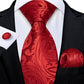 Designer Wedding Men's Tie Red  Solid Striped Paisley Neckties For Men Business Hanky Cufflinks Tie Set The Clothing Company Sydney