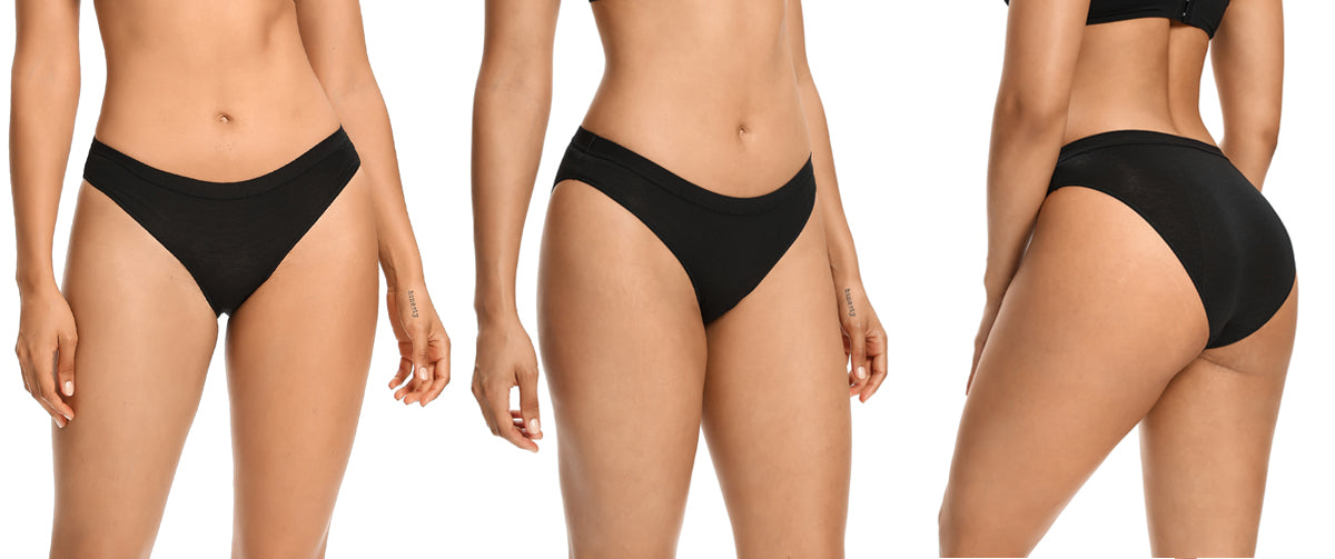 Black Lingerie Women´s Cotton Panties Underwear Briefs Soft Underpants Plus Size High Waist The Clothing Company Sydney