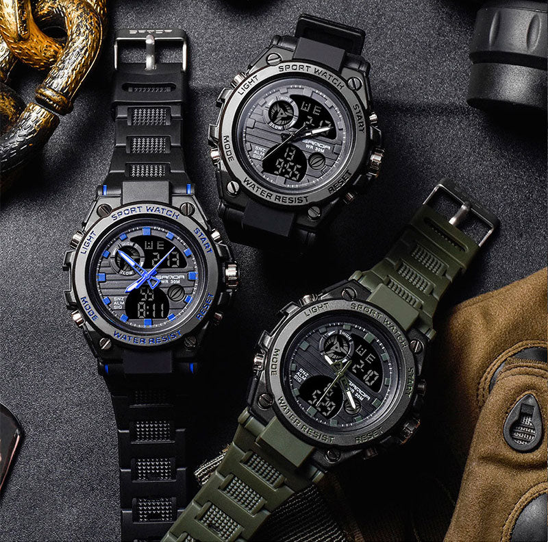 Sanda Military Army Sport Style Wristwatch Dual Display Men's Watch Clothing Company Sydney