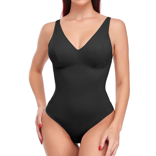 Shapewear Bodysuit Thong Shaper for Women Waist Trainer Body Shaper Deep V Neck Underwear Built-in Bra Camisole The Clothing Company Sydney