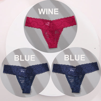 3 pack G-string Thong Panties Lace Floral Underwear Transparent Underpants Lingerie Briefs The Clothing Company Sydney