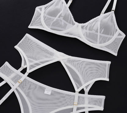 4 Piece Lingerie Underwear Bra Garters Brief Sets Transparent Lace Seamless Panties Set The Clothing Company Sydney