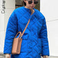 Women's Winter Blue Oversize Puffer Casual Fashion Warm Cotton Button Down Quilted Coat  Loose Jacket The Clothing Company Sydney