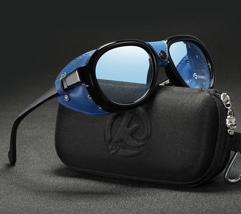 Luxury Steampunk Pilot Sunglasses Men and Women Shield Glasses UV400 Protection The Clothing Company Sydney