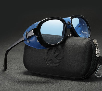 Luxury Steampunk Pilot Sunglasses Men and Women Shield Glasses UV400 Protection The Clothing Company Sydney