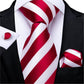 Designer Wedding Men's Tie Red  Solid Striped Paisley Neckties For Men Business Hanky Cufflinks Tie Set The Clothing Company Sydney