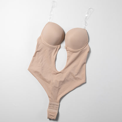 Women's Backless Shapewear Bodysuti Shaper Lace Smooth Plunge Body Briefer V-Neck Strapless Backless Bodysuit for Weddings The Clothing Company Sydney