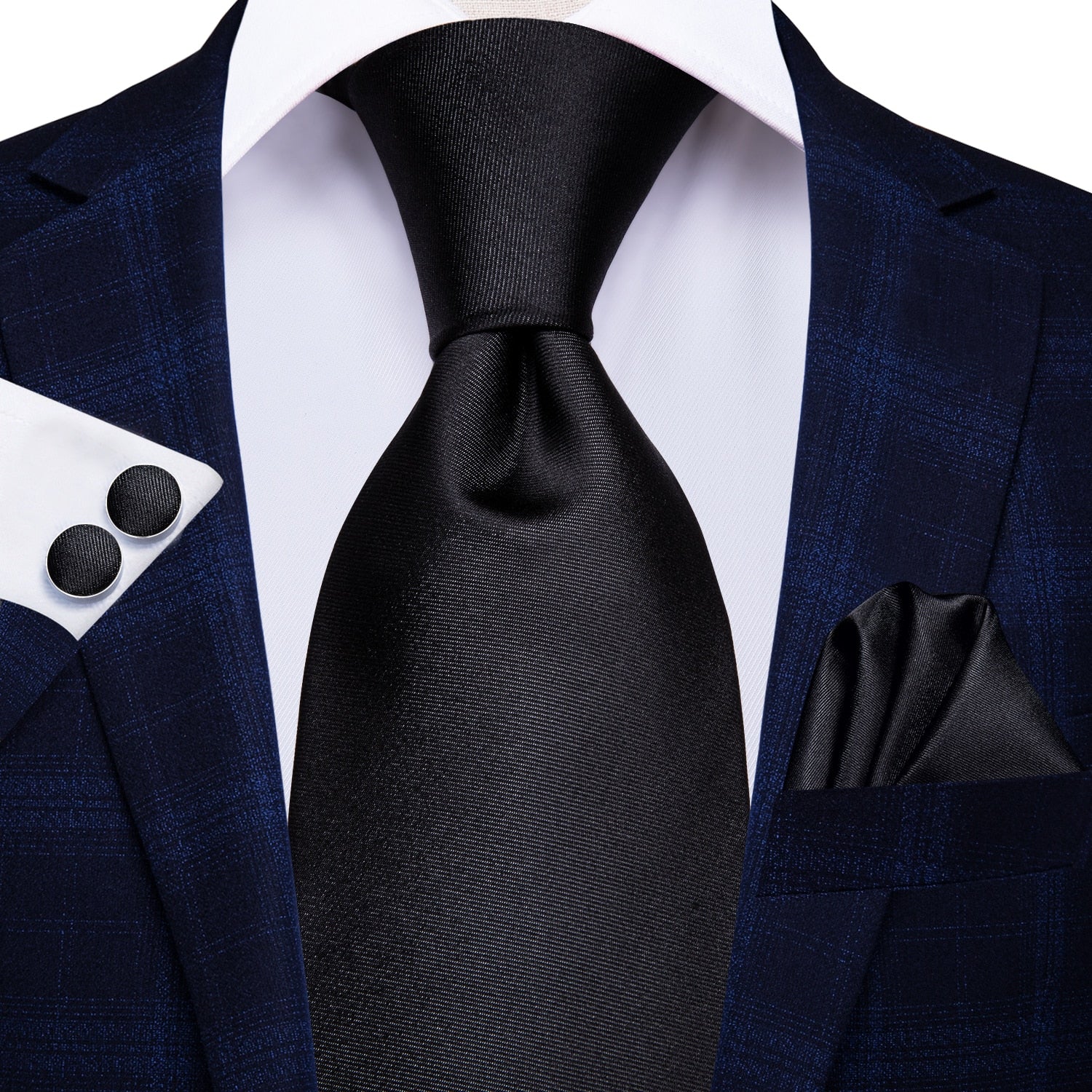 3 Piece 8.5cm Business Solid Paisley 100% Silk Men's Tie Neck Strip Ties for Men Formal Luxury Wedding Neckties Cufflinks Pocket Square The Clothing Company Sydney