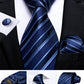 Classic 100% Silk Men's Ties 8cm Blue Plaid Dot Striped Business Necktie Handkerchief Wedding Party Tie Set The Clothing Company Sydney