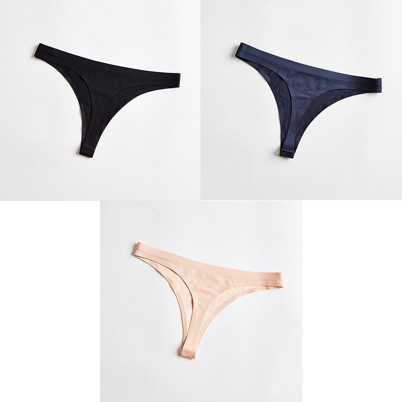 3 pack Thongs Seamless Underwear Sports Panty T-back G-string Underwear Ice Silk Ladies Underpants The Clothing Company Sydney
