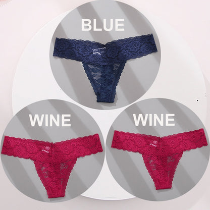 3 pack G-string Thong Panties Lace Floral Underwear Transparent Underpants Lingerie Briefs The Clothing Company Sydney