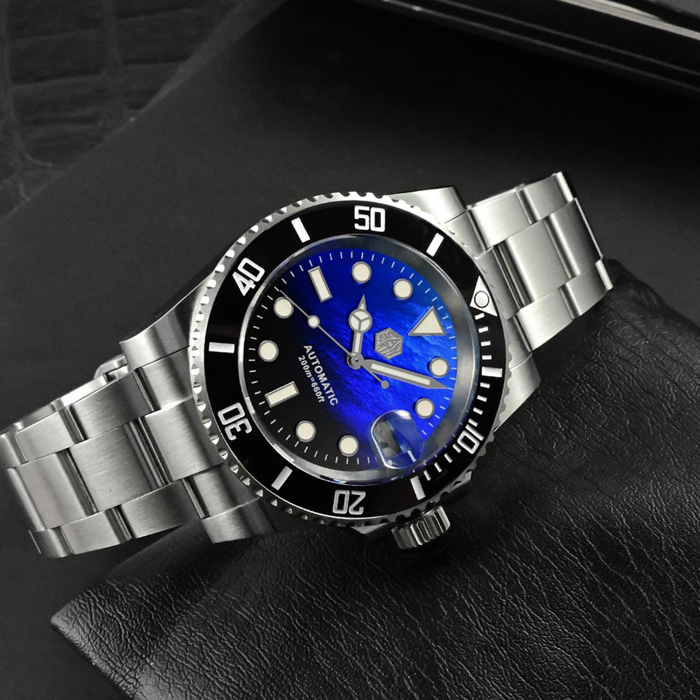 San Martin 40.5mm Water Ghost V3 Sub Diver Luxury Men's NH35 Automatic Mechanical Business Wristwatches Sapphire 20Bar Watch The Clothing Company Sydney