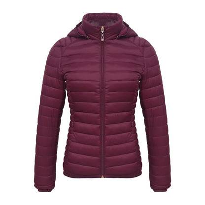 Winter Women Thin Padded Puffer Jacket Coat Short Parka Outdoor Warm Clothing Portable Ultralight  Outerwear The Clothing Company Sydney