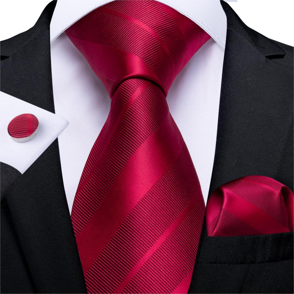 3 Piece Designer Men's Wedding Tie Gold Black Striped Silk Neck Ties For Men Hanky Cufflinks Set Business Party Wear The Clothing Company Sydney