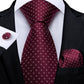 Designer Wedding Men's Tie Red  Solid Striped Paisley Neckties For Men Business Hanky Cufflinks Tie Set The Clothing Company Sydney