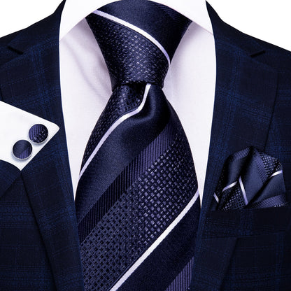 3 Piece 8.5cm Business Solid Paisley 100% Silk Men's Tie Neck Strip Ties for Men Formal Luxury Wedding Neckties Cufflinks Pocket Square The Clothing Company Sydney