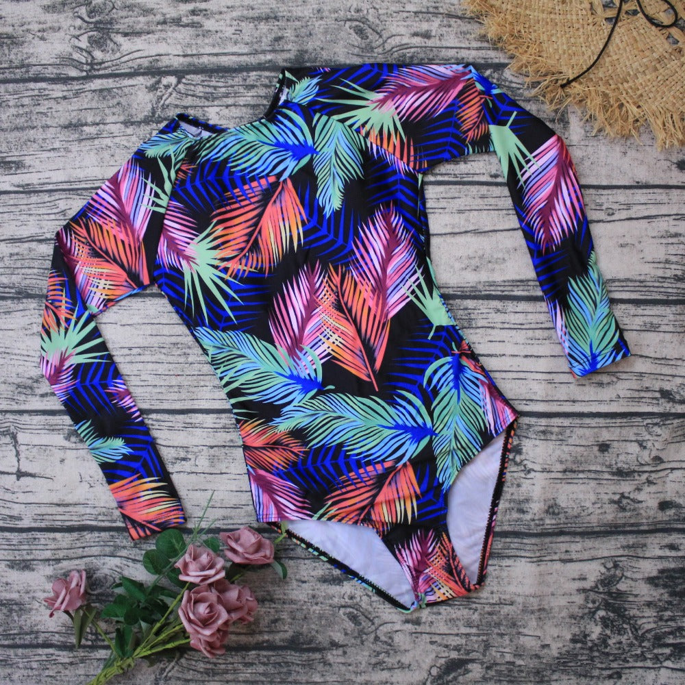 Long sleeve swimwear one piece swimsuit backless jumpsuit swim suit Bathing Suit beach wear Bodysuit Monokini The Clothing Company Sydney