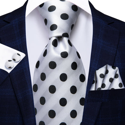 3 Piece 8.5cm Business Solid Paisley 100% Silk Men's Tie Neck Strip Ties for Men Formal Luxury Wedding Neckties Cufflinks Pocket Square The Clothing Company Sydney
