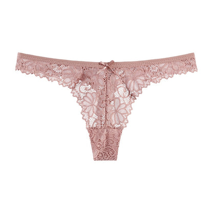 Lace Embroidery Underwear Lingerie T-back Thong Sheer Panties Hollow out Transparent Knickers The Clothing Company Sydney