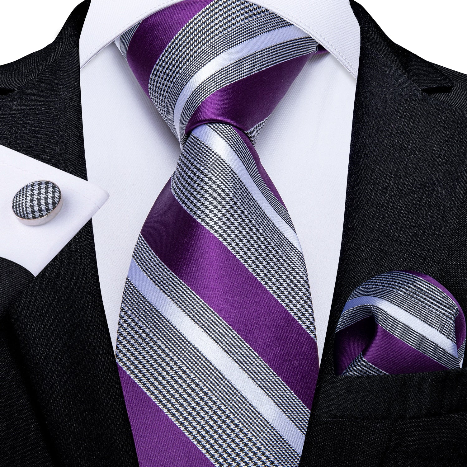 Men Purple Floral Paisley Necktie Business Formal 100% Silk Tie Pocket Square Set For Wedding Party The Clothing Company Sydney