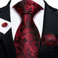 Designer Wedding Men's Tie Red  Solid Striped Paisley Neckties For Men Business Hanky Cufflinks Tie Set The Clothing Company Sydney