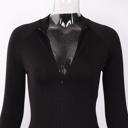 Sheath Velvet Rompers Bodysuit Long Sleeve Regular Zipper Jumpsuits Women Fashion Streetwear Outfits Overalls Bodysuit The Clothing Company Sydney