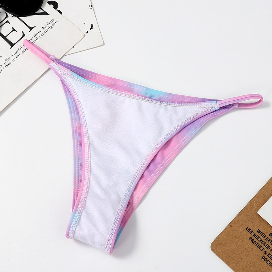 2 Piece Bikini Micro Women's Swimsuit Tie Dye Mini Thong Bikinis Set Brazilian Swimming Swimwear Bathing Suit The Clothing Company Sydney