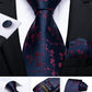 Classic 100% Silk Men's Ties 8cm Blue Plaid Dot Striped Business Necktie Handkerchief Wedding Party Tie Set The Clothing Company Sydney