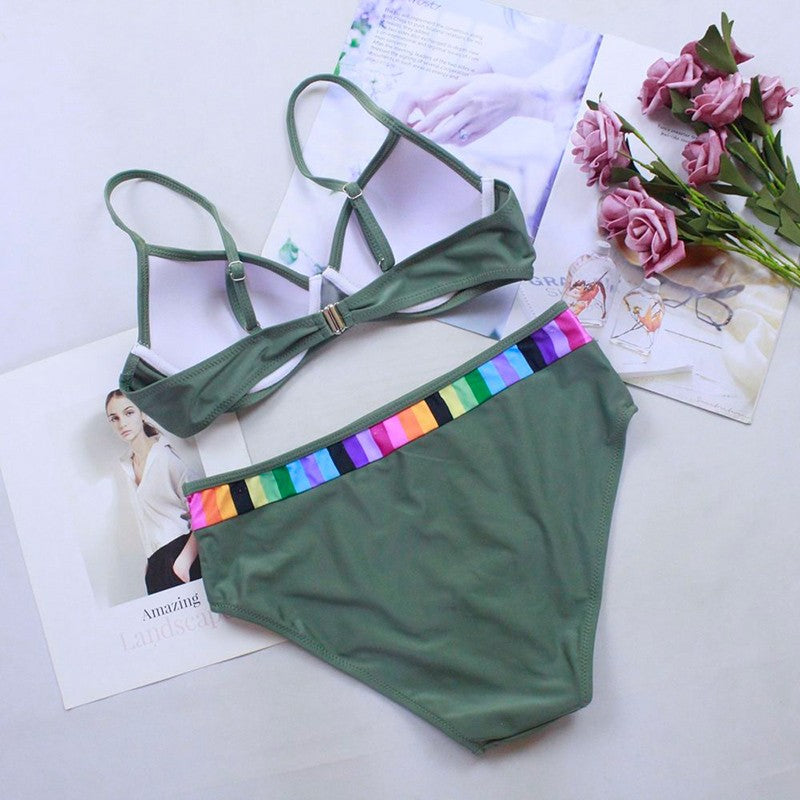 2 Piece Black Bikini Set Swimwear Print Swimsuit Push Up Polka Dots Bathing Suit Beachwear Biquini The Clothing Company Sydney